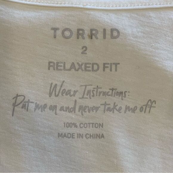 Torrid Cotton Eyelet Inset Dolman Short Sleeve Tee Plus Size 2 2X - Picture 6 of 11